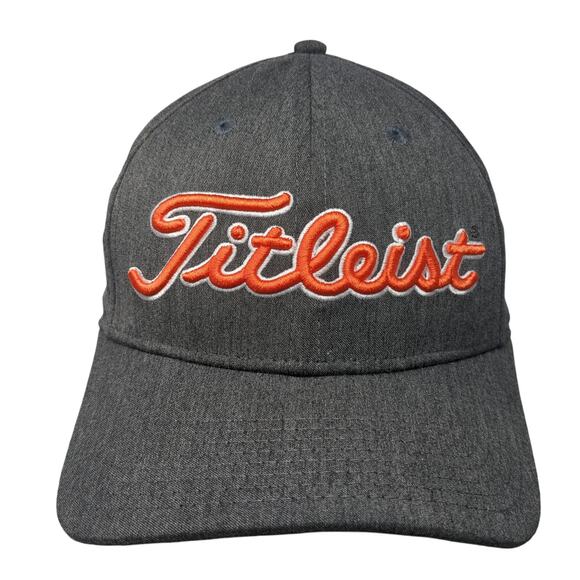 Titleist Fitted Hat Gray Medium Spell Out Embroidered Solid Vent Holes - Picture 1 of 9